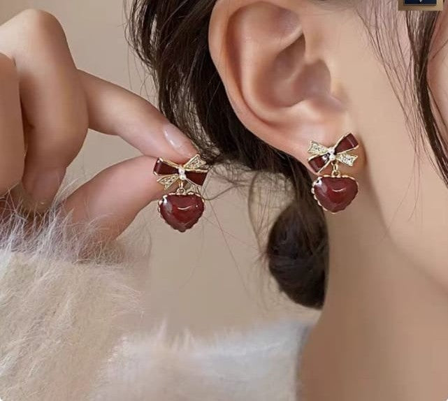 Red cherry earrings