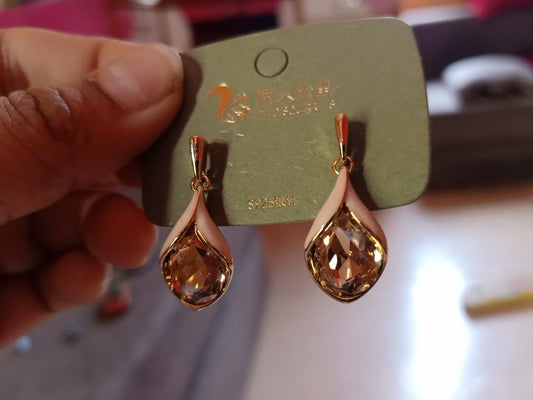 Champagne Teardrop Crystal Earrings