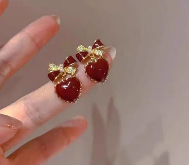 Red cherry earrings