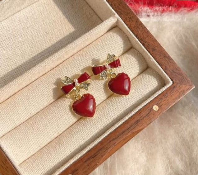 Red cherry earrings