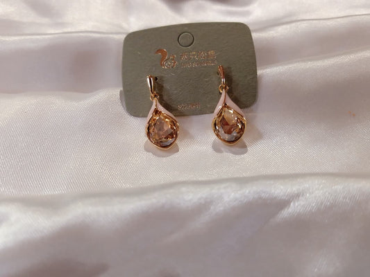 Champagne Teardrop Crystal Earrings