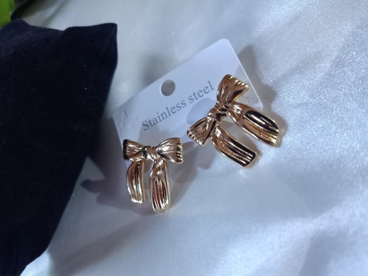 Golden Bow Drop Earrings