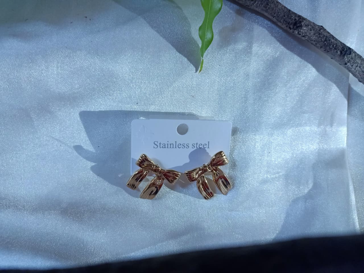 Golden Bow Drop Earrings