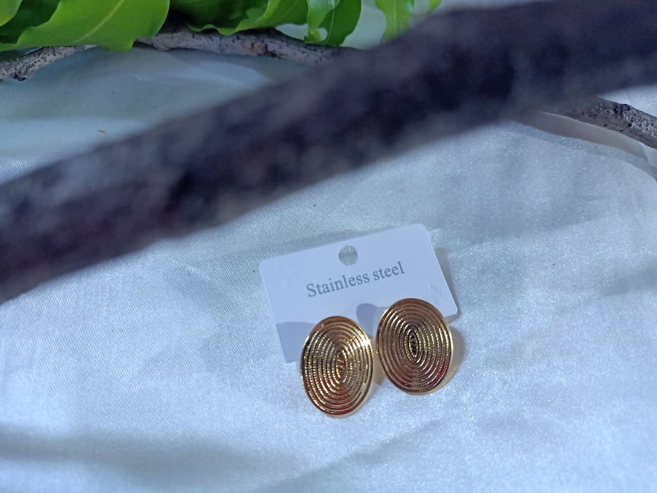 Gold-Tone Stainless Steel Spiral Stud Earrings