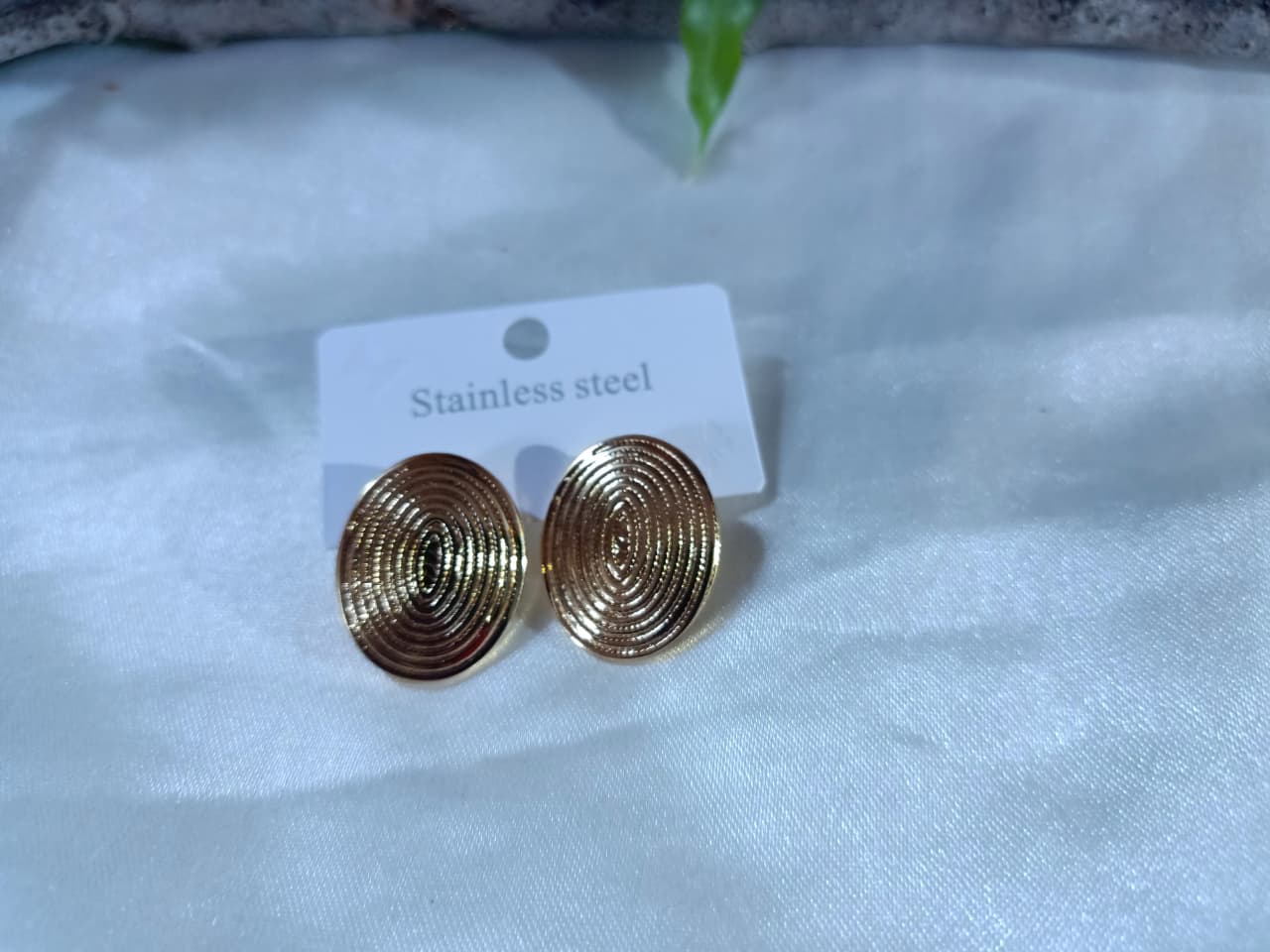 Gold-Tone Stainless Steel Spiral Stud Earrings
